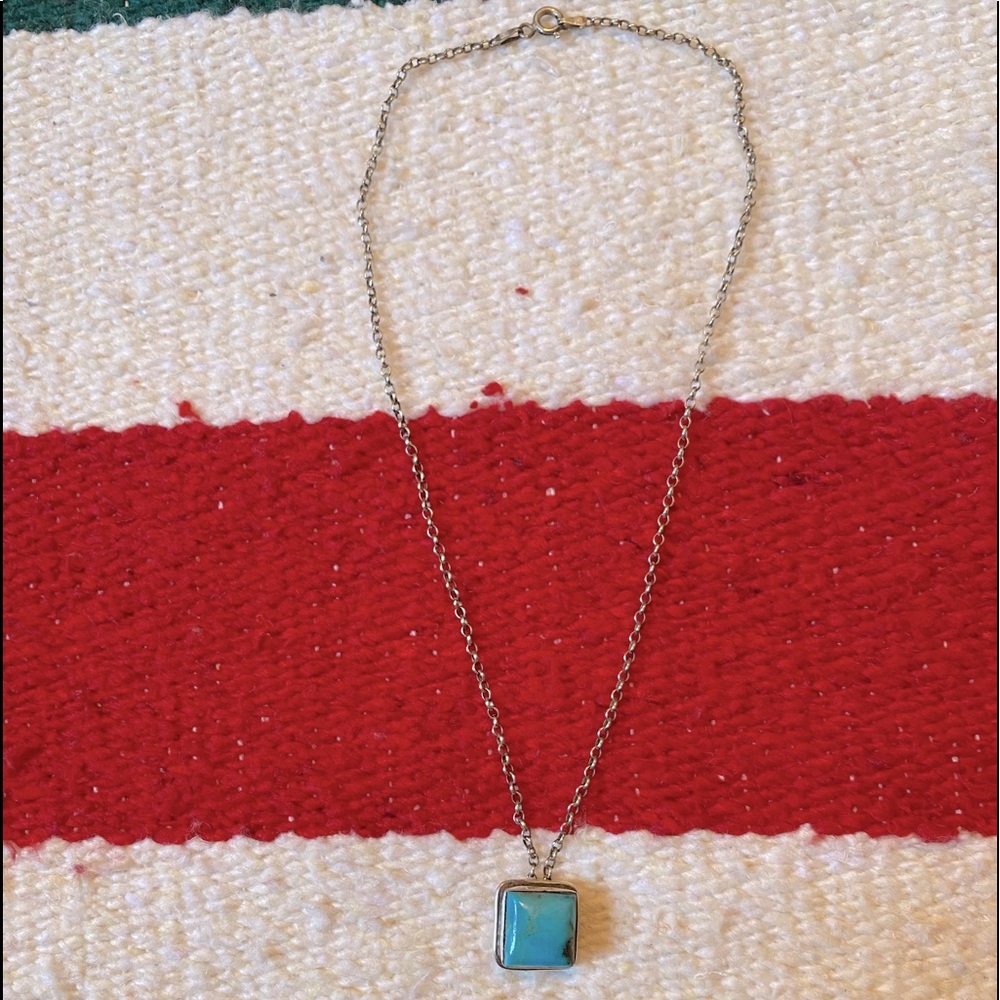 Square turquoise necklace